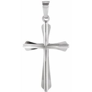 14K White Gold 24x16.25 mm Cross Pendant