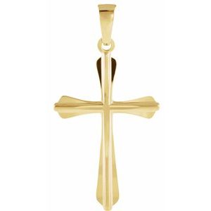 14K Yellow Gold 24x16.25 mm Cross Pendant