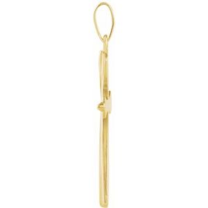 14K Yellow Gold 24x16.25 mm Cross Pendant