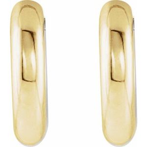 14K Yellow/White Gold Hinged 12 mm Hoop Earrings