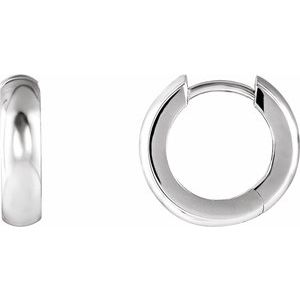 Platinum Hinged 14.25 mm Hoop Earrings