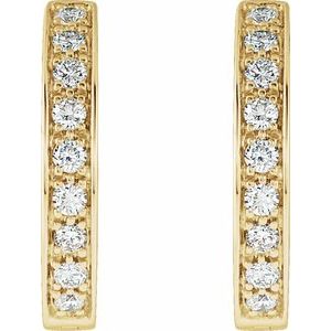 14K Yellow Gold 3/4 CTW Natural Diamond Inside-Outside Hinged 18.5 mm Hoop Earrings