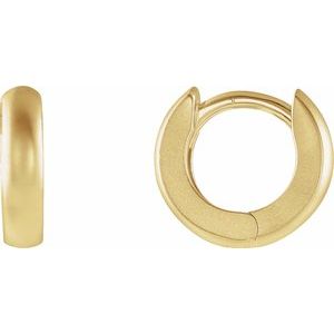 14K Yellow Gold 12 mm Hinged Hoop Earrings