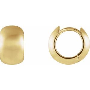14K Yellow Gold 11.5 mm Hinged Hoop Earrings