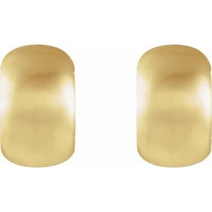 14K Yellow Gold 11.5 mm Hinged Hoop Earrings