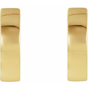 14K Yellow Gold Hinged 16.5 mm Hoop Earrings