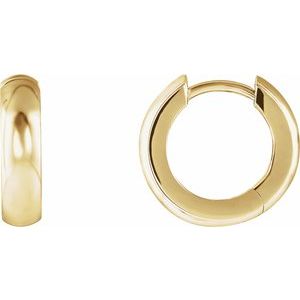 14K Yellow Gold Hinged 14.25 mm Hoop Earrings