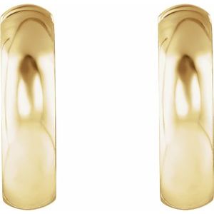 14K Yellow Gold Hinged 14.25 mm Hoop Earrings