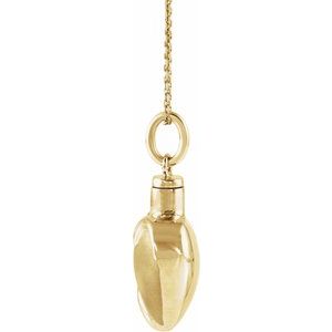 10K Yellow Gold Heart Ash Holder 18" Necklace