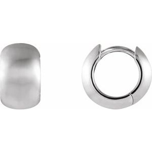 Platinum Hinged 11.5 mm Hoop Earrings