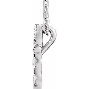 Platinum .08 CTW Natural Diamond Cross 16-18" Necklace