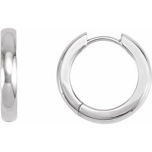 14K White Gold Hinged 16 mm Hoop Earring