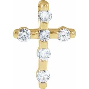 14K Yellow Gold .08 CTW Natural Diamond Cross Pendant