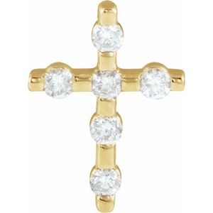 14K Yellow Gold 1/5 CTW Natural Diamond Cross Pendant