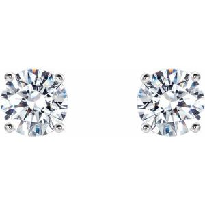 14K White Gold 2 CTW Lab-Grown Diamond 4-Prong Stud Earrings