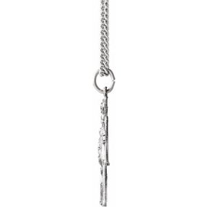 Sterling Silver 28x23 mm Four-Way Cross Medal 24" Necklace