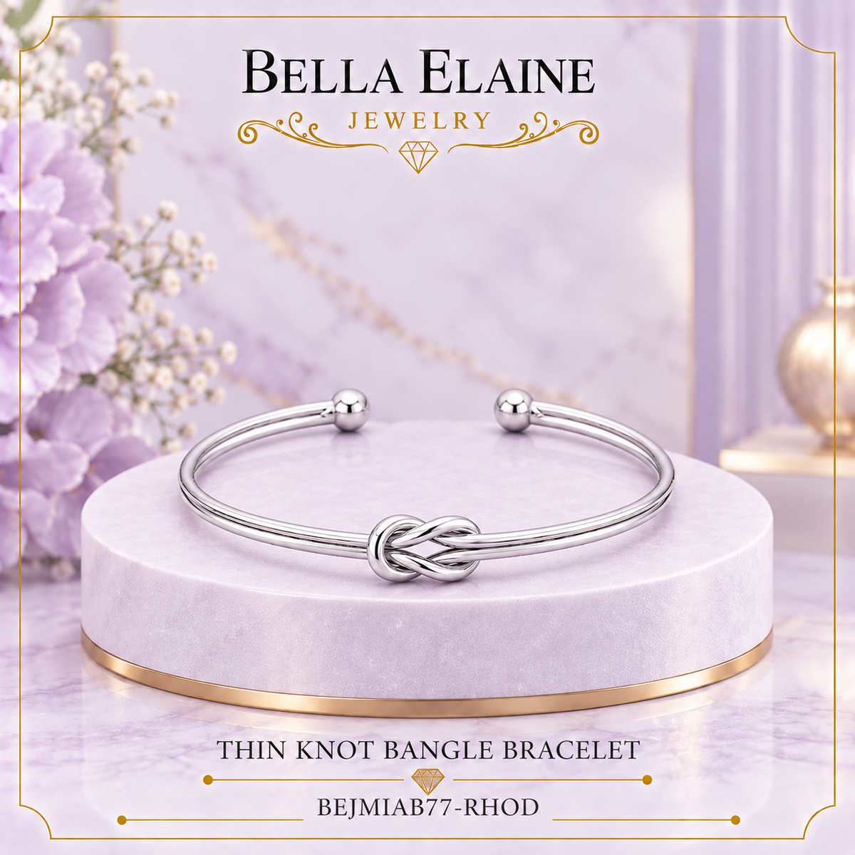 Thin Knot Bangle Bracelet