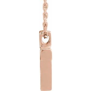 14K Rose Gold Petite Cross 16-18" Necklace
