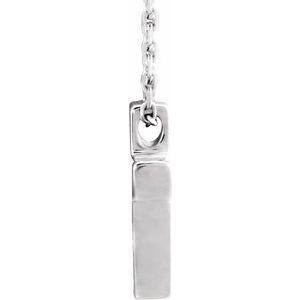 Platinum Petite Cross 16-18" Necklace