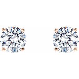14K Rose Gold 1/2 CTW Lab-Grown Diamond 4-Prong Stud Earrings