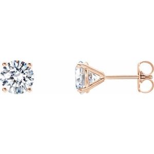 14K Rose Gold 1/2 CTW Lab-Grown Diamond 4-Prong Stud Earrings