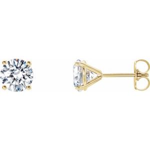 14K Yellow Gold 1 CTW Lab-Grown Diamond 4-Prong Stud Earrings