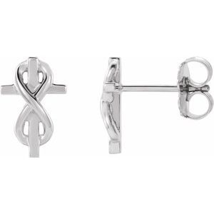 Platinum Infinity-Inspired Cross Earrings