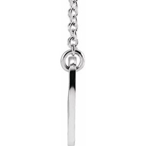 Sterling Silver .02 CTW Natural Diamond Heart & Cross 16-18" Necklace