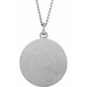 Sterling Silver 18 mm Confirmation Medal with Cross 18" Necklace