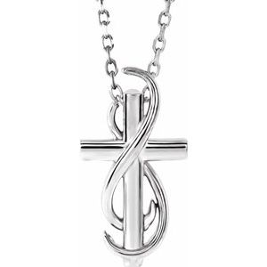 Platinum Cross 16-18" Necklace