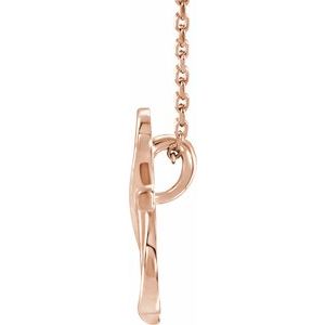 14K Rose Gold Cross 16-18" Necklace