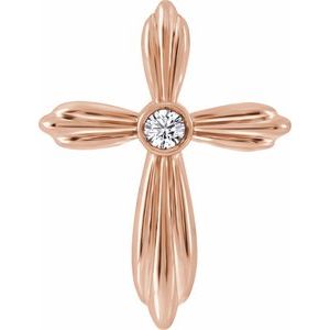 14K Rose Gold .06 CTW Natural Diamond Cross Pendant