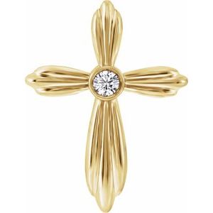 14K Yellow Gold .06 CTW Natural Diamond Cross Pendant
