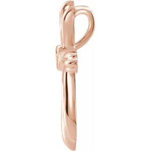 14K Rose Gold Natural Citrine Cross Pendant