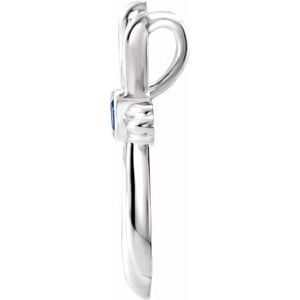 Platinum Lab-Grown Sapphire Cross Pendant