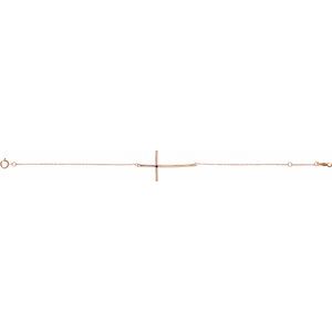 14K Rose Gold Natural Alexandrite Sideways Cross 7-8" Bracelet