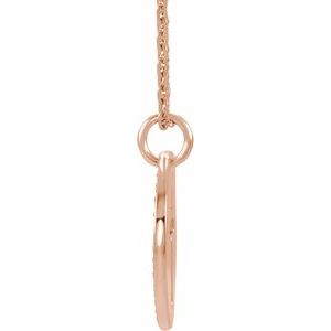 14K Rose Gold .07 CTW Natural Diamond Pierced Cross 18" Necklace