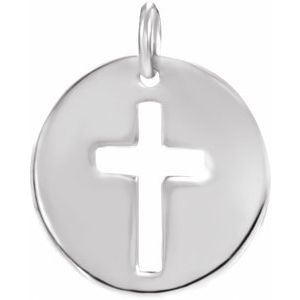 Sterling Silver .08 CTW Natural Diamond Pierced Cross Pendant