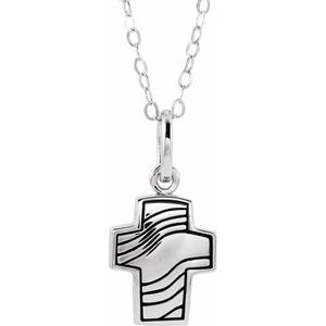 Sterling Silver Cross Ash Holder 18" Necklace