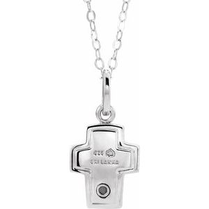 Sterling Silver Cross Ash Holder 18" Necklace