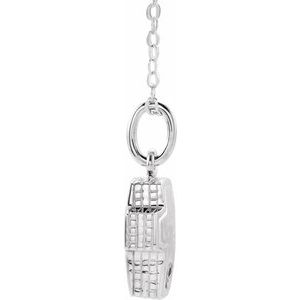Sterling Silver Cross Ash Holder 18" Necklace