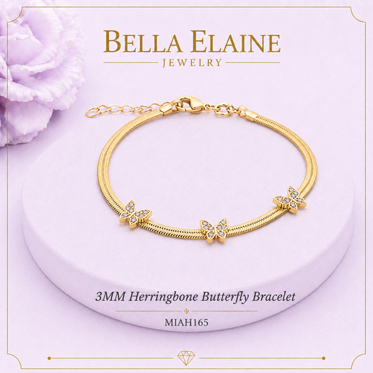 3MM Herringbone Butterfly Bracelet