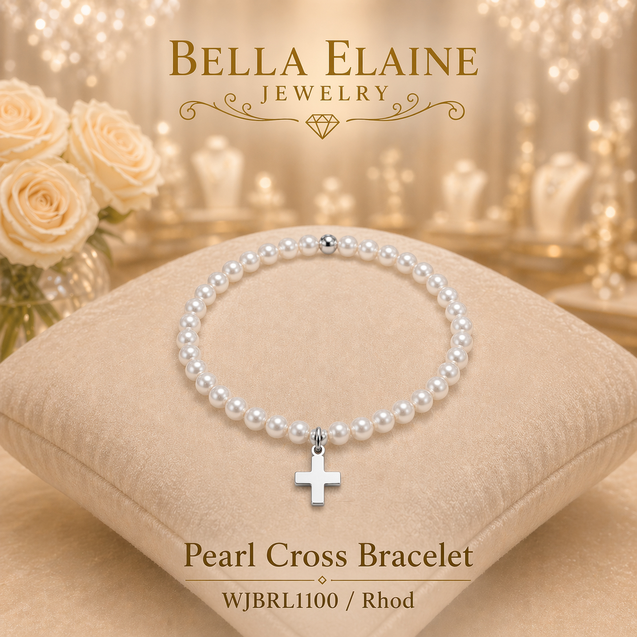 Pearl Cross Bracelet
