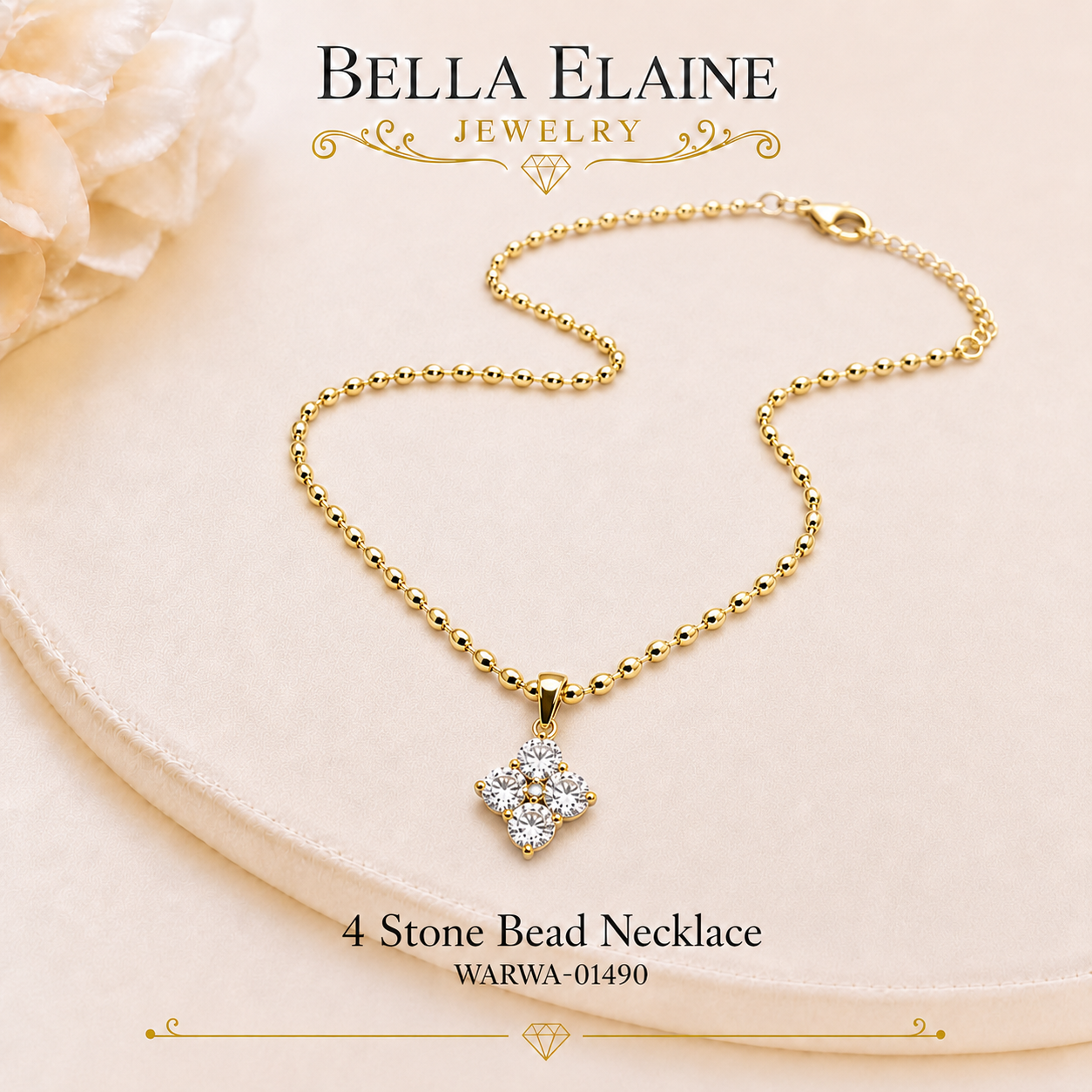 4 Stone Beaded Necklace