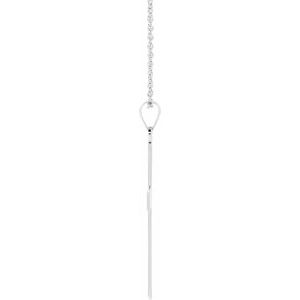 14K White Gold .01 CT Natural Diamond Cross 18" Necklace