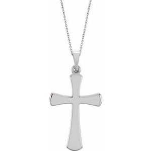 14K White Gold Cross 18" Necklace