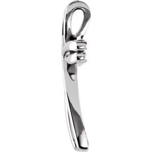 14K White Gold 27x19 mm Cross Pendant