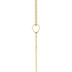 14K Yellow Gold .01 CT Natural Diamond Cross 18" Necklace