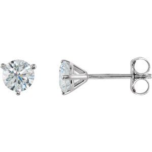 14K White 3/4 CTW Natural Diamond Stud Earrings