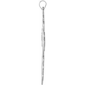 14K White Gold St. Olga Orthodox Cross Pendant